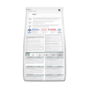 Back view of bag of Hills Science Plan cat dry food packaged in a white bag on white background.