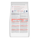 Back view of bag of Hills Science Plan kitten dry food packaged in a white bag on white background.