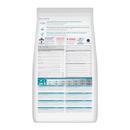 Back view of bag of Hills Science Plan dry dog food packaged in a white bag on white background.