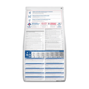 Back view of bag of Hills Science Plan dry dog food packaged in a white bag on white background.  