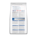 Back view of bag of Hills Science Plan dry dog food packaged in a white bag on white background.  