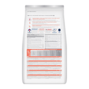 Back view of bag of Hills Science Plan cat dry food packaged in a white bag on white background.