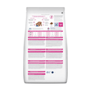 Back view of bag of Hills Prescription Diet Gastrointestinal Biome Mini dry food packaged in a white bag on white background.