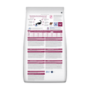 Back view of bag of Hills Prescription Diet I/D Digestive Care dry cat food packaged in a white bag on white background.