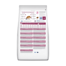 Back view of bag of Hills Prescription Diet Digestive Care dry food packaged in a white bag on white background.