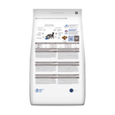 Back view of bag of Hills Prescription Diet I/D dry cat food packaged in a white bag on white background.