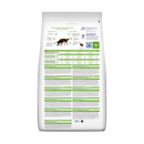 Back view of bag of Hills Prescription Diet Metabolic dry food packaged in a white bag on white background.