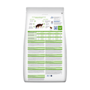 Back view of bag of Hills Prescription Diet Metabolic dry food packaged in a white bag on white background.