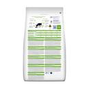 Back view of bag of Hills Prescription Diet Metabolic Mini dry food packaged in a white bag on white background.