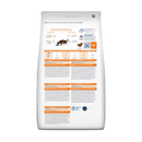 Back view of bag of Hills Prescription Diet S/D Urinary Care dry cat food packaged in a white bag on white background.