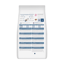 Back view of bag of Hills Prescription Diet Food Sensitivities Z/D Low Fat dry food packaged in a white bag on white background.