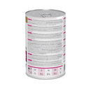 Back view of Hills Prescription Gastrointestinal Biome with Chicken Adult dog food tin on a white background.