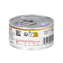 Back view of Hills Prescription On Care Adult cat food tin on a white background. 