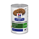 Hills Prescription dog food tin with a spoon full of food pictured on the label, text reads 'Weight Loss' and 'R/D' and 'Original' on a white background. 