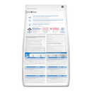 Back view of bag of Hills Science Plan cat dry food packaged in a white bag on white background.