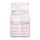 Back view of bag of Hills Science Plan cat dry food packaged in a white bag on white background.