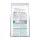 Back view of bag of Hills Science Plan dry dog food packaged in a white bag on white background.