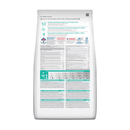 Back view of bag of Hills Science Plan dry dog food packaged in a white bag on white background.