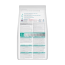 Back view of bag of Hills Science Plan dry dog food packaged in a white bag on white background.