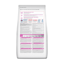 Back view of bag of Hills Science Plan dry dog food packaged in a white bag on white background.