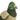 A close-up of a House of Paws plush pigeon toy with a green head, purple beak, dark green plaid neck, and beige ribbed wing on a plain white background.