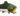 A close up of a House of Paws plush salmon toy with a dark green head and orange mouth, a pink belly, and a dark green plaid back, shown on a plain white background.