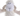 Close up of front facing cream sheep dog toy with a white fabric face with with pom pom like eyes and stitched detail nose and mouth, micro fibre body, cream arms pictured on a white background. 