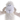 Close up of front facing cream sheep dog toy with a white fabric face with with pom pom like eyes and stitched detail nose and mouth, micro fibre body, cream arms pictured on a white background. 
