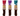 White background with three KONG Cat Kickeroo toys in a row, each one is half brown jute fabric with different coloured waffle fabric at the top, one red, one purple and one teal with a dark brown fluffy tail.