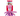 Pink stripy fabric Octopus Dog Toy with dark pink stripes and underside attached to a cardboard backing, pictured on a white background. 
