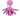 Pink stripy fabric Octopus Dog Toy with dark pink stripes and underside, pictured on a white background. 
