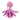 Pink stripy fabric Octopus Dog Toy with dark pink stripes and underside, pictured on a white background. 