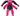Pink and white stripy fabric Rabbit Dog Toy with dark blue fabric ears and belly, pictured on a white background. 