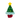 Fabric Christmas tree cat toy with a yellow star on top and red foil ball at the base.