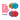 White background with four Jumbler balls in four different colours - Orange, blue, purple and red. 