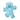 Fluffy blue teddy bear cat toy with stitched eye details and beige nose pictured on a white background.   
