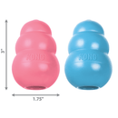 Pink and Blue KONG Puppy Toys and sizing
