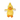 White background with a yellow KONG Refillables duck cat toy with a orange beak and feet.