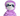Close up of a Pale purple soft fabric and rope Sloth KONG Dog Toy with a blue eyes, pictured on a white background. 