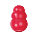 Small red Kong pictured on a white background. 