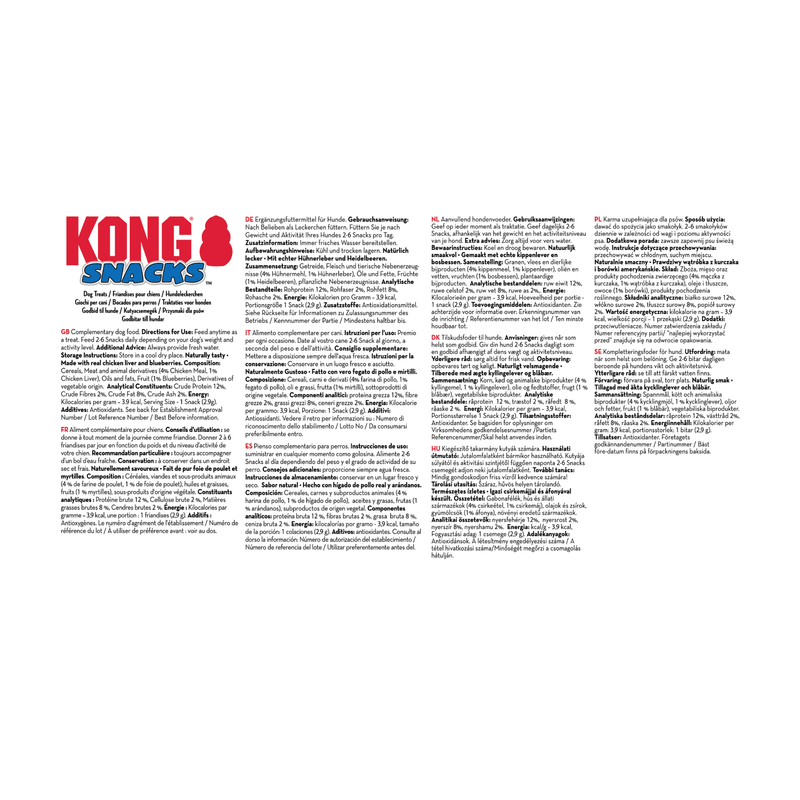 KONG Snacks Packaging Information