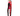 Long red and black faux fur snake cat toy attached to a rod, feathers attached to mouth and cartoon style fabric eyes. Snake is attached to red cardboard backing. Pictured on a white background. 