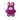 White background with a KONG Snuzzles Bunny dog toy, the main body is made from purple fur body with pink feet and inner ears with stitched features with measurements indicating height of 9.5" and width 7".