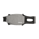 White background with one grey bodysuit for cats pictured with the back section open, showing the hole for the cats tail. 