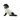 White background with an adult black cross breed dog wearing a geometric blue bodysuit while sitting pictured.