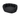 Oval bolster-type black dog bed pictured on a white background. 