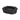 Oval bolster-type black dog bed pictured on a white background. 