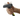 White background with a hand holding a small black plastic brush with green grip handle and a metal comb teeth, the thumb is pressing onto the metal bristles. 