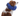 White background with a close up of a brown and white collie type dog  wearing a blue nylon donut style recovery collar.