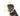 White background Rottweiler dog with an Elizabethan style plastic recovery collar with under construction and hazard tape printed around the base, with yellow signs with different messages in. 